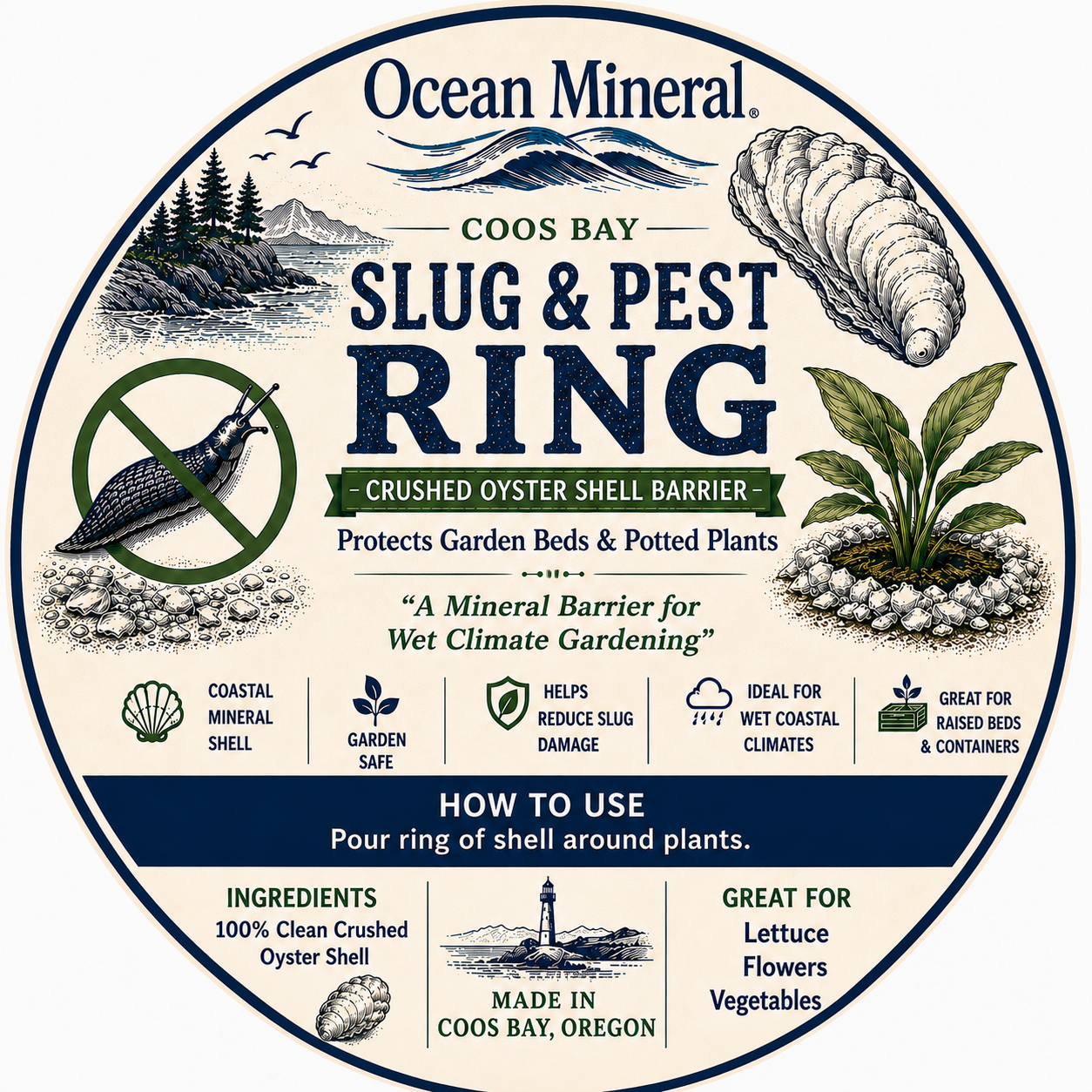 Ocean Mineral Slug and Pest Ring product label